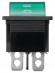 Переключатель клавишный KCD4-203N 250В AC/DC, 2P, 15А, (6с), ON-OFF-ON, с нейтральным положением, черный корпус, зеленая клавиша с LED подсветкой TDM