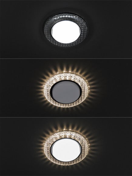 Светильник встраиваемый СВ 03-17 GX53 230В LED подсветка 5 Вт зеркальный/хром TDM