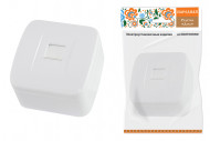 Розетка TФ (RJ-11) открытой установки IP20, белая "Дача" Народная