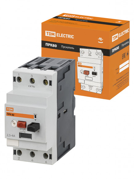 Пускатель ПРК80-4 In=4A Ir=2,5-4A Ue 660В TDM