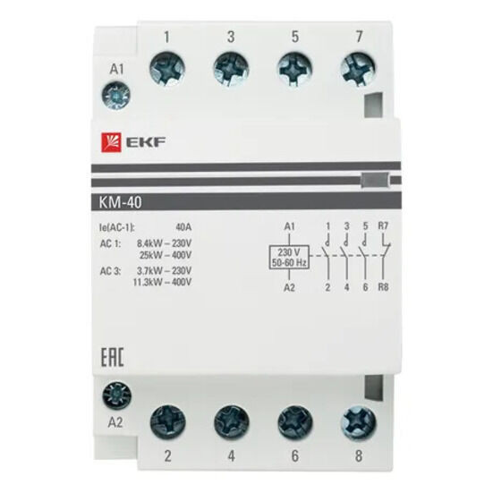 Контактор модульный КМ 40А 3NО+NC (3 мод.) EKF PROxima