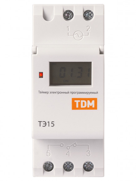 Таймер электронный на DIN-рейку ТЭ15-1мин/7дн-16on/off-16А-DIN TDM