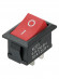 Выключатель клавишный KCD1-101 250В AC/DC, 1P, 6А, (2с), ON-OFF, черный корпус, красная клавиша, Mini, TDM