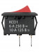 Выключатель клавишный KCD1-101 250В AC/DC, 1P, 6А, (2с), ON-OFF, черный корпус, красная клавиша, Mini, TDM