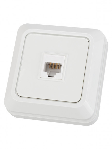 Розетка компьютерная (RJ-45) открытой установки IP20, белая "Ладога" TDM Розетка компьютерная (RJ-45) открытой установки IP20, белая "Ладога" TDM