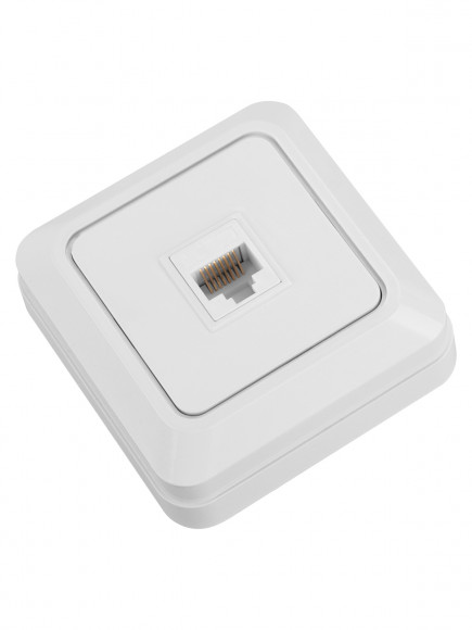 Розетка компьютерная (RJ-45) открытой установки IP20, белая "Ладога" TDM Розетка компьютерная (RJ-45) открытой установки IP20, белая "Ладога" TDM