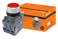 Кнопка MP1-21R(LED) в сборе d22мм/24В 1з+1р красная TDM Кнопка MP1-21R(LED) в сборе d22мм/24В 1з+1р красная TDM