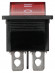 Переключатель клавишный KCD4-203N 250В AC/DC, 2P, 15А, (6с), ON-OFF-ON, c нейтральным положением, черный корпус, красная клавиша с LED подсветкой TDM