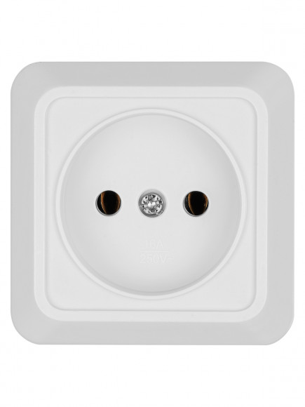 Розетка 2П открытой установки IP20 10А 250В (керамика) белая "Ладога" TDM Розетка 2П открытой установки IP20 10А 250В (керамика) белая "Ладога" TDM