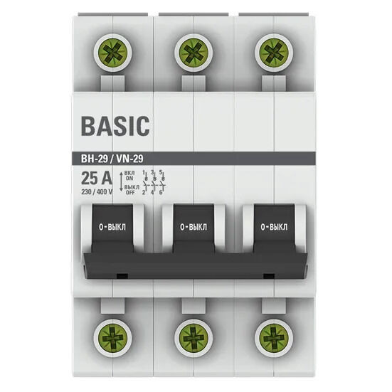 Выключатель нагрузки 3P 25А ВН-29 Basic