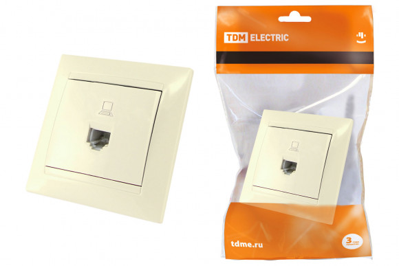 Розетка компьютерная RJ45 сл. кость "Лама" TDM