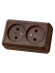 Розетка двойная 2П открытой установки IP20 10А, бук "Ладога" TDM