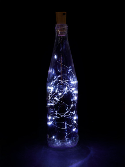 Гирлянда-пробка для бутылки "Роса20" 20LED, 2м, 6000К, 3хAG13/LR44, TDM