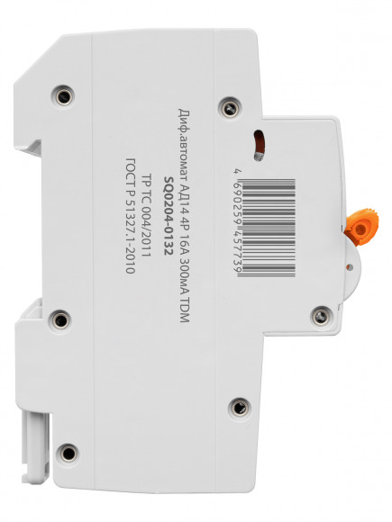 Диф. автомат АД14 4P, C16, 300 мА, 4,5 кА, тип АС, 5 мод, TDM