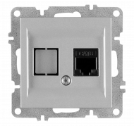 L/K Механизм Розетка компьютерная (Rj45 Cat6), Arvia, (серебро)