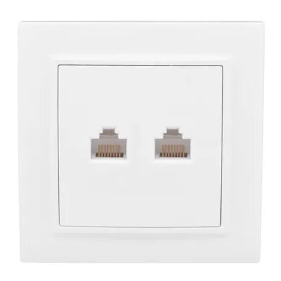 Розетка RJ-45 2-местная СП Минск белая EKF Розетка RJ-45 2-местная СП Минск белая EKF