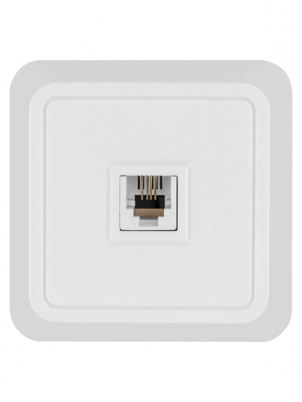 Розетка TФ (RJ-11) открытой установки IP20, белая "Ладога" TDM
