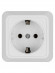 Розетка 2П+3 открытой установки IP20 16А 250В (керамика) белая "Ладога" TDM