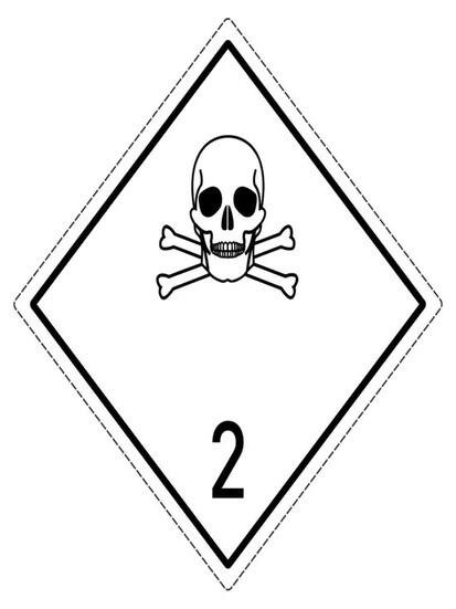 Знак наклейка опасности 2.2 "Ядовитый газ" (250x250) ГОСТ 19433-88 EKF PROxima