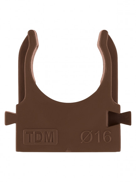 Крепеж-клипса для трубы 16 мм (10 шт) "ЭКО" (венге) TDM