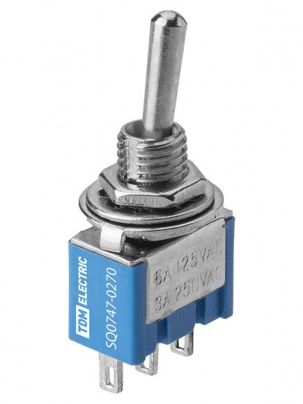 Переключатель-тумблер MTS-102 Micro 1P 250В AC/DC 3А (3c) ON-ON с фиксацией TDM