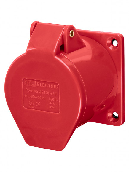 Розетка 424 скрытая 3Р+РЕ 32А 380В IP44 TDM