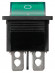 Выключатель клавишный KCD4-202N 250В AC/DC, 2P, 15А, (6с), ON-ON, черный корпус, зеленая клавиша с LED подсветкой TDM