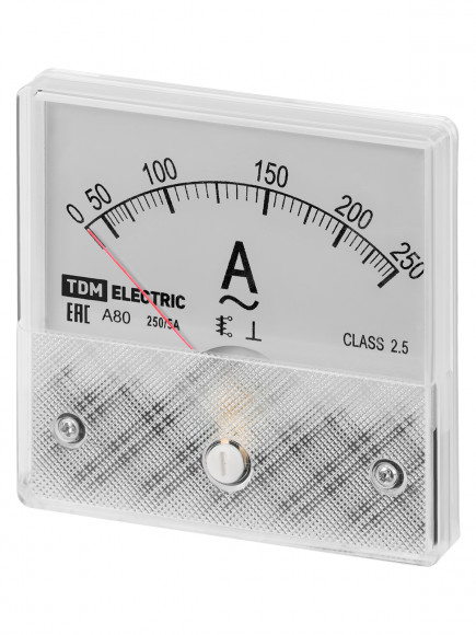 Амперметр А80Н 250А/5А-2,5, трансформаторного включения, (без поверки), TDM