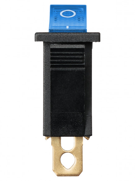 Выключатель клавишный IRS-101N 250В AC/DC, 1P, 15А, (3с), ON-OFF, черный корпус, синяя клавиша с LED подсветкой TDM