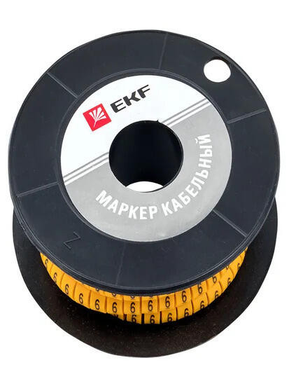 Маркер кабельный 4,0 мм2 "6" (500 шт.) (ЕС-2) EKF PROxima