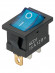 Выключатель клавишный KCD1-101N 12В AC/DC, 1P, 15А, (3с), ON-OFF, черный корпус, синяя клавиша с LED подсветкой, Mini TDM