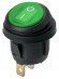Выключатель клавишный круглый KCD2-101N/FS 250В AC/DC, 1P, 6А, (3с), ON-OFF, черный корпус, зеленая клавиша с LED подсветкой, IP54 TDM