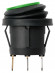 Выключатель клавишный круглый KCD2-101N/FS 250В AC/DC, 1P, 6А, (3с), ON-OFF, черный корпус, зеленая клавиша с LED подсветкой, IP54 TDM