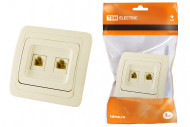 Розетка компьютерная RJ-45 + TФ (RJ-11) сл. кость "Валдай" TDM Розетка компьютерная RJ-45 + TФ (RJ-11) сл. кость "Валдай" TDM