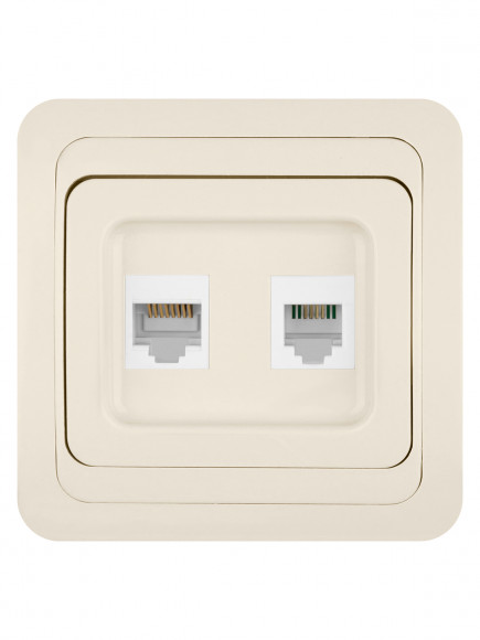 Розетка компьютерная RJ-45 + TФ (RJ-11) сл. кость "Валдай" TDM