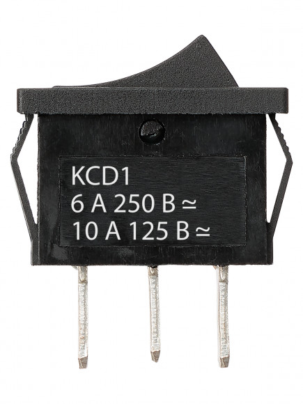 Переключатель клавишный KCD1-103 250В AC/DC, 1P, 6А, (3с), ON-OFF-ON, с нейтральным положением, черный, Mini TDM Переключатель клавишный KCD1-103 250В AC/DC, 1P, 6А, (3с), ON-OFF-ON, с нейтральным положением, черный, Mini TDM