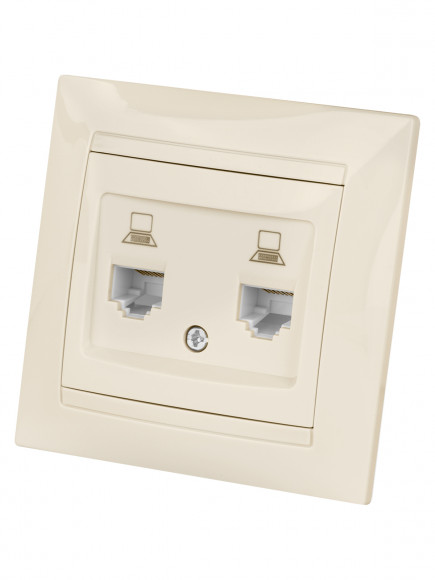 Розетка компьютерная двойная RJ45 сл. кость "Лама" TDM