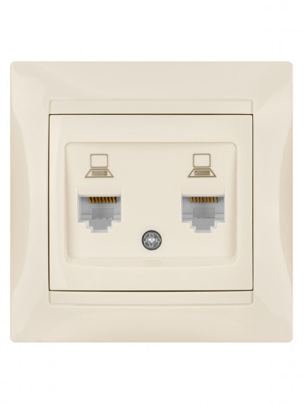 Розетка компьютерная двойная RJ45 сл. кость "Лама" TDM