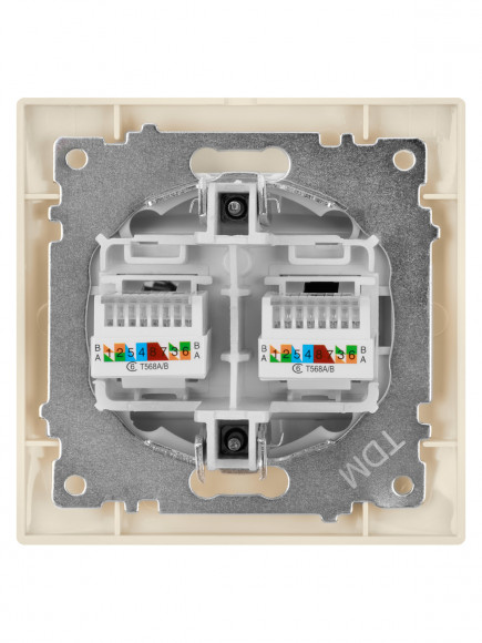 Розетка компьютерная двойная RJ45 сл. кость "Лама" TDM