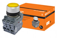 Кнопка с фиксацией MP2-21Y(LED) в сборе d22мм/220В 1з+1р желтая TDM Кнопка с фиксацией MP2-21Y(LED) в сборе d22мм/220В 1з+1р желтая TDM