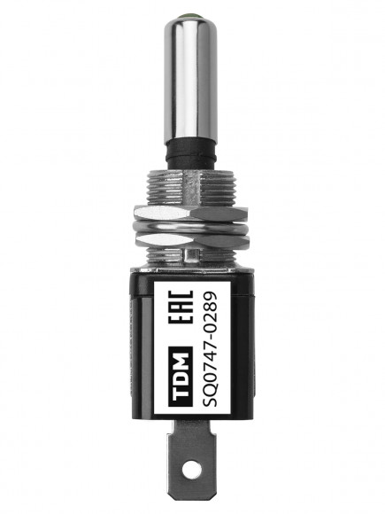 Выключатель-тумблер ASW-07D 1P 12В AC/DC 25А (3c) ON-OFF с фиксацией с зеленой LED подсветкой TDM
