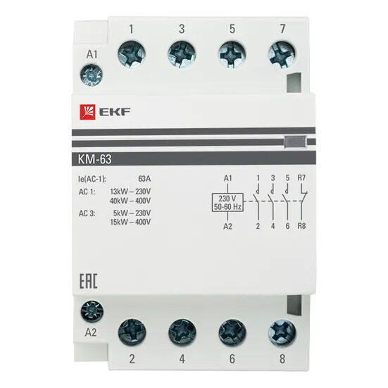 Контактор модульный КМ 63А 3NО+NC (3 мод.) EKF PROxima