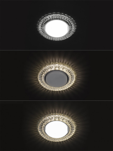 Светильник встраиваемый СВ 03-12 GX53 230В LED подсветка 5 Вт зеркальный/хром TDM