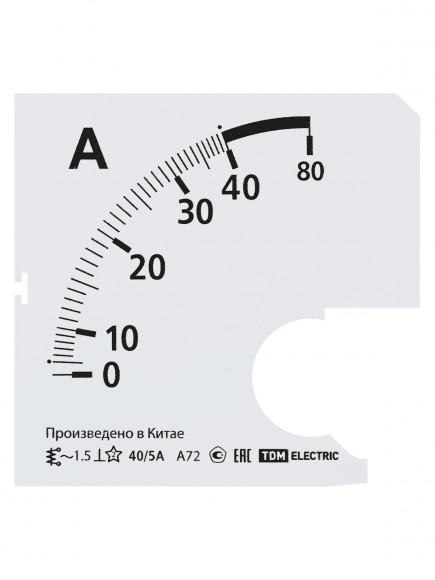 Шкала Ш72 40/5А-1,5 (для А72 Х/5А) TDM Шкала Ш72 40/5А-1,5 (для А72 Х/5А) TDM