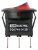 Выключатель клавишный круглый KCD11-101N 250В AC/DC, 1P, 3А, (3с), ON-OFF, черный корпус, красная клавиша с LED подсветкой, Micro TDM