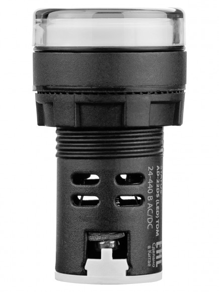 STATUS Лампа сигнальная AD-22DS, LED, d22 мм, 24-440 В AC/DC, IP65, белый TDM