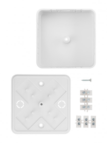 Коробка распаячная КР 75х75х28 ОП белая, IP40, с клем. колодкой, инд. штрихкод TDM Коробка распаячная КР 75х75х28 ОП белая, IP40, с клем. колодкой, инд. штрихкод TDM