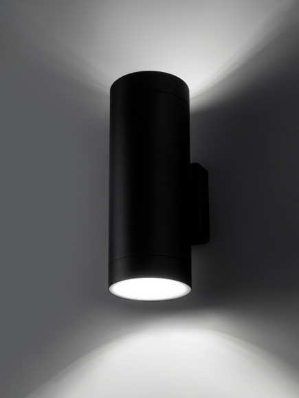Светильник настенный LED, Тубо, 2х6 Вт, 4000 К, H252 мм, алюм./черн., вверх/вниз, IP65, TDM