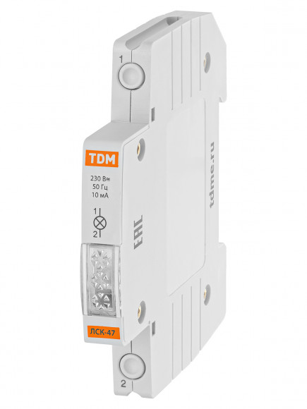 Лампа сигнальная компактная ЛСК-47 желтая (LED) AC/DC TDM