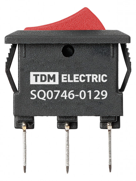 Выключатель клавишный KCD11-102 250В AC/DC, 1P, 3А, (3с), ON-ON, черный корпус, красная клавиша, Micro TDM Выключатель клавишный KCD11-102 250В AC/DC, 1P, 3А, (3с), ON-ON, черный корпус, красная клавиша, Micro TDM